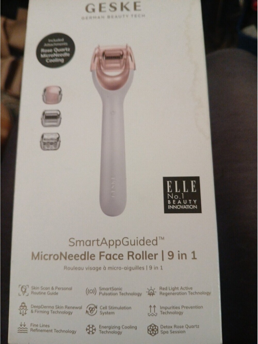 GESKE MicroNeedle Face Roller 9 in 1 Tools & Brushes New.